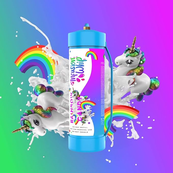 InfusionWhip Rainbow Candy Whipped Cream Chargers, 3.3L Tanks, Two cylinders