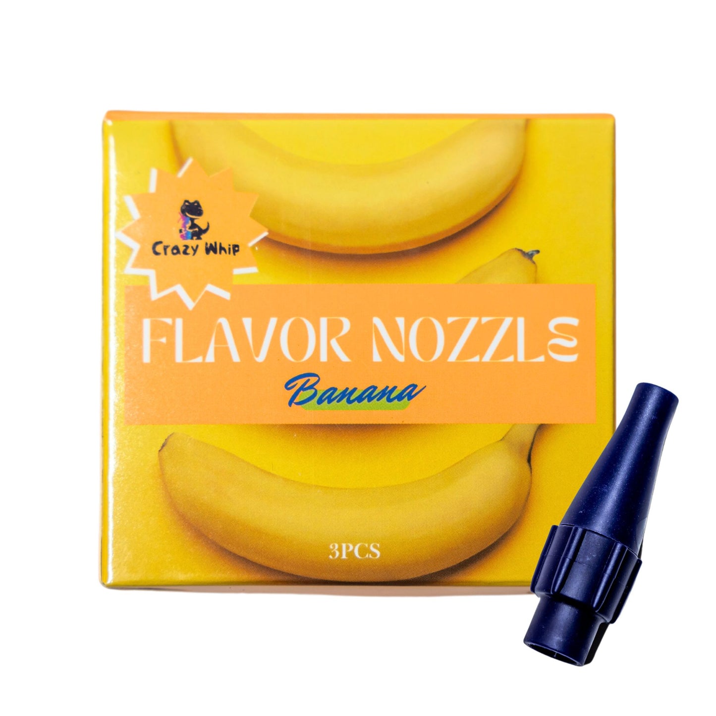 Crazywhip Flavor Silent Nozzles Plastic Dispenser-3 Packs (Banana)