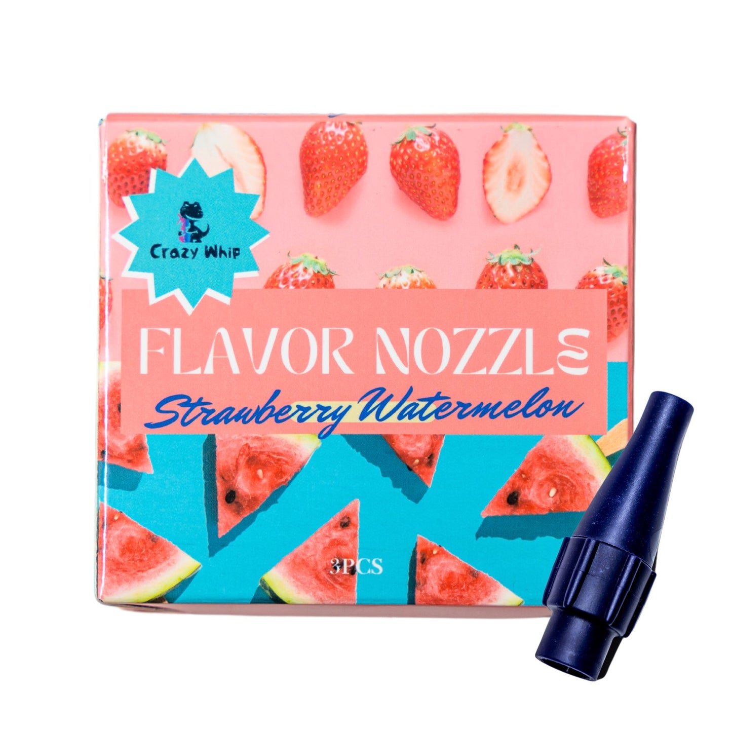 Crazywhip Flavor Silent Nozzles Plastic Dispenser-3 Packs (Strawberry Watermelon)